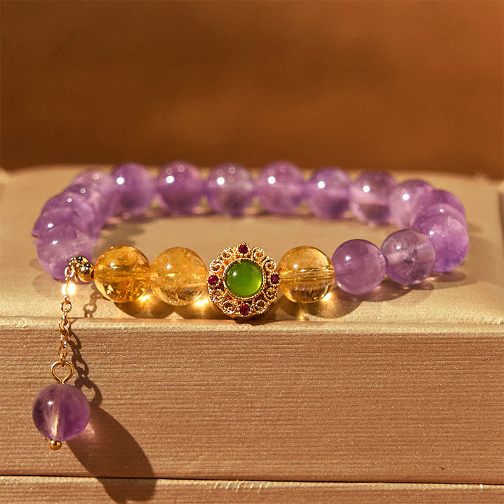 Buddha Stones Natural Amethyst Meditation Balance Bracelet - image 8