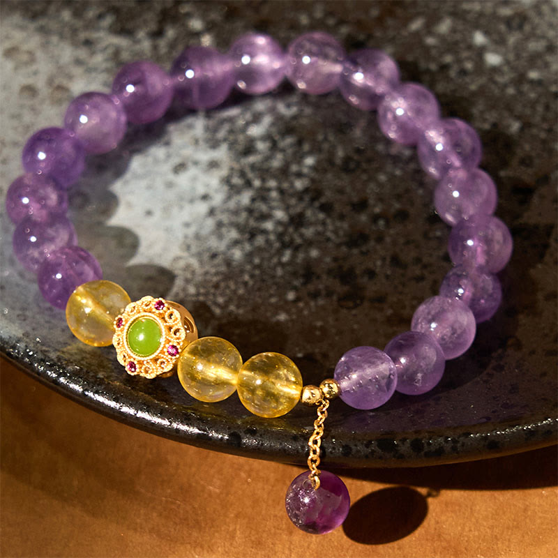 Buddha Stones Natural Amethyst Meditation Balance Bracelet - image 3