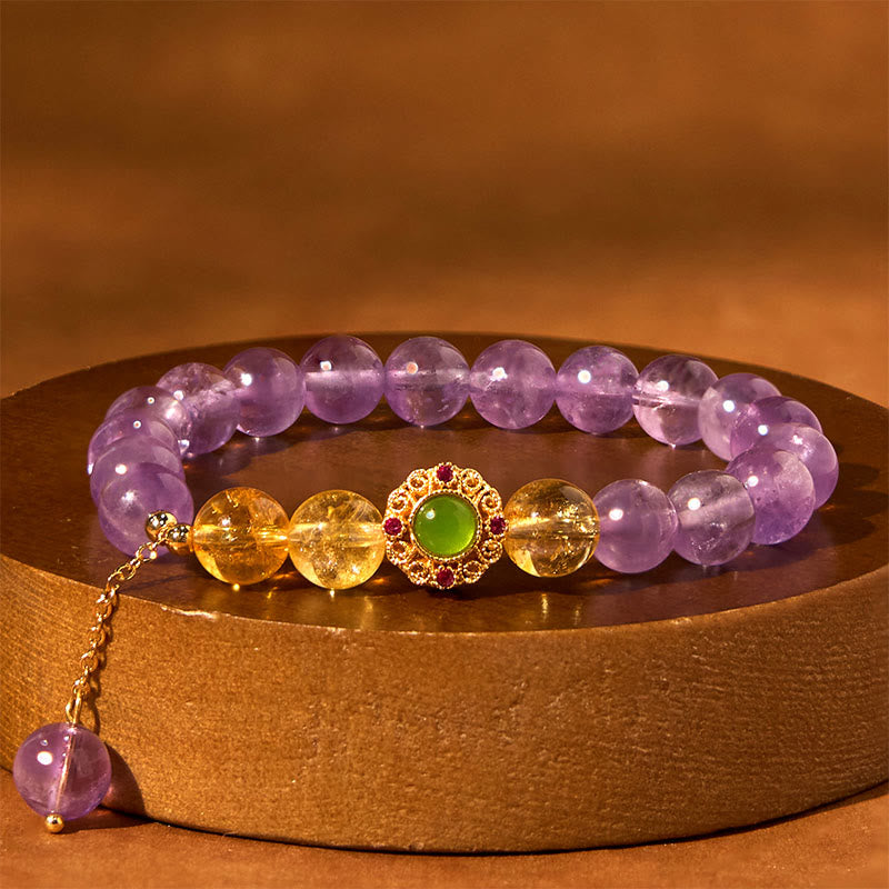 Buddha Stones Natural Amethyst Meditation Balance Bracelet - image 11