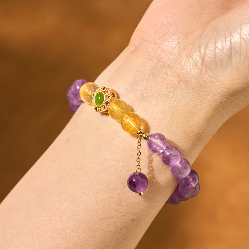Buddha Stones Natural Amethyst Meditation Balance Bracelet - image 6