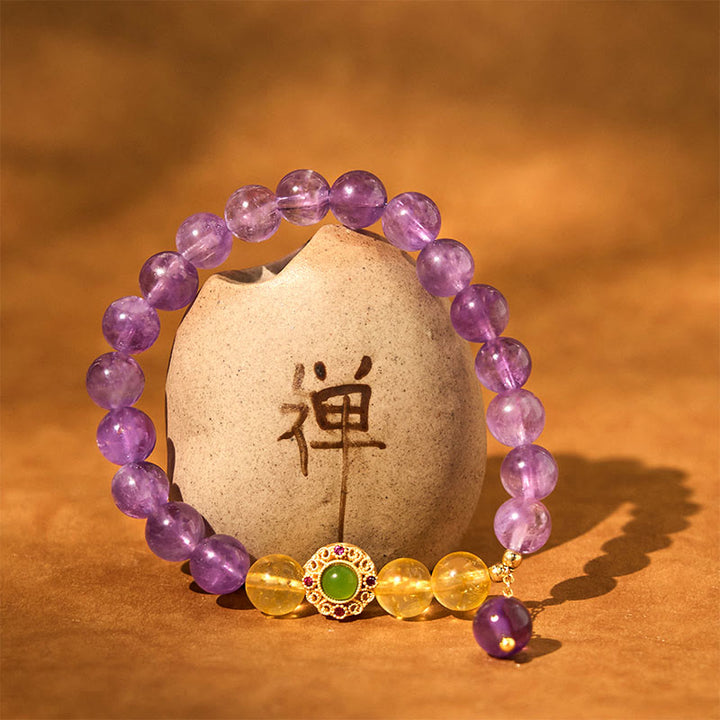 Buddha Stones Natural Amethyst Meditation Balance Bracelet - image 2