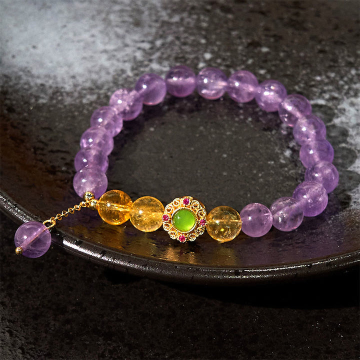 Buddha Stones Natural Amethyst Meditation Balance Bracelet - image 13