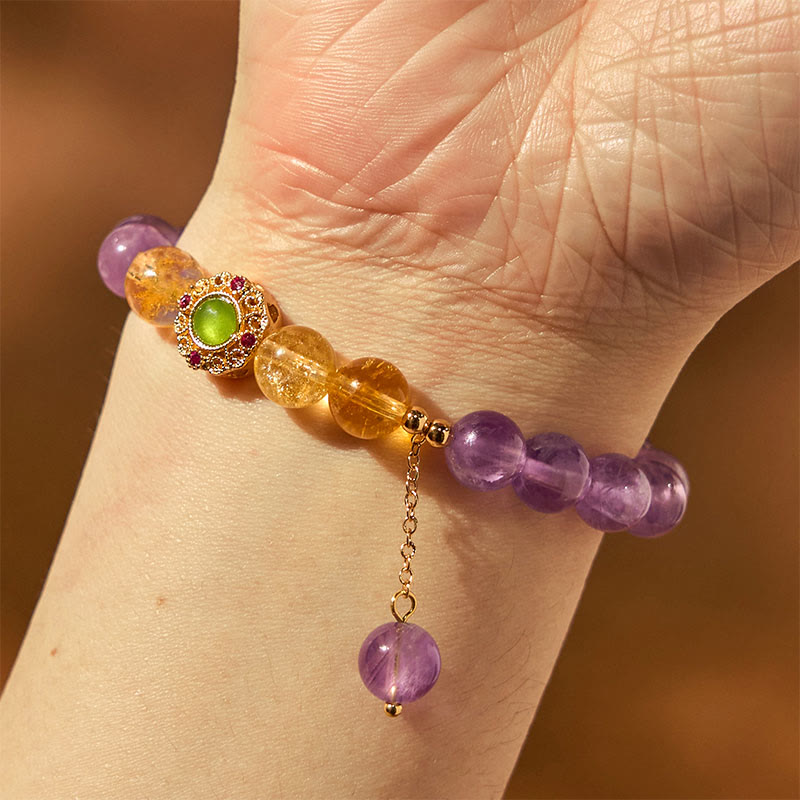 Buddha Stones Natural Amethyst Meditation Balance Bracelet - image 7