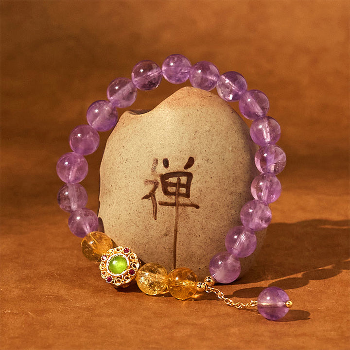Buddha Stones Natural Amethyst Meditation Balance Bracelet - image 12
