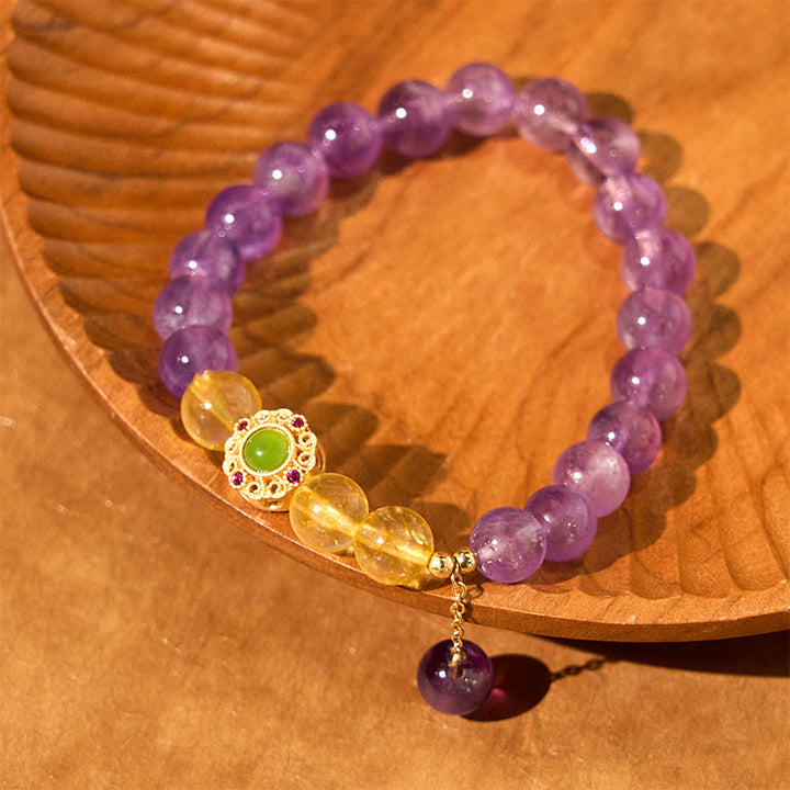Buddha Stones Natural Amethyst Meditation Balance Bracelet - image 9