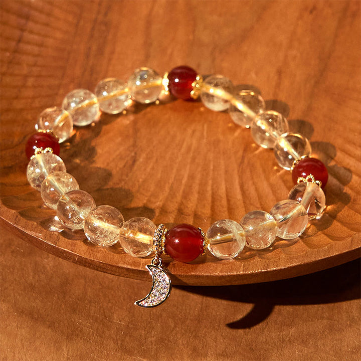 Buddha Stones Citrine Red Agate Moon Prosperity Bracelet - image 2