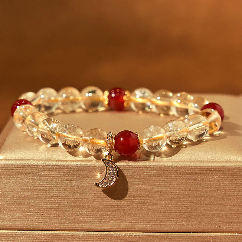 Buddha Stones Citrine Red Agate Moon Prosperity Bracelet - image 7