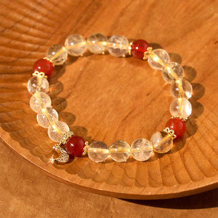 Buddha Stones Citrine Red Agate Moon Prosperity Bracelet - image 11