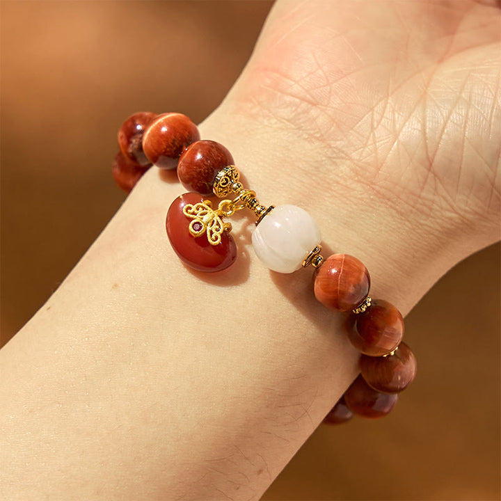 Buddha Stones Natural Red Tiger Eye Pumpkin Calm Bracelet - image 4