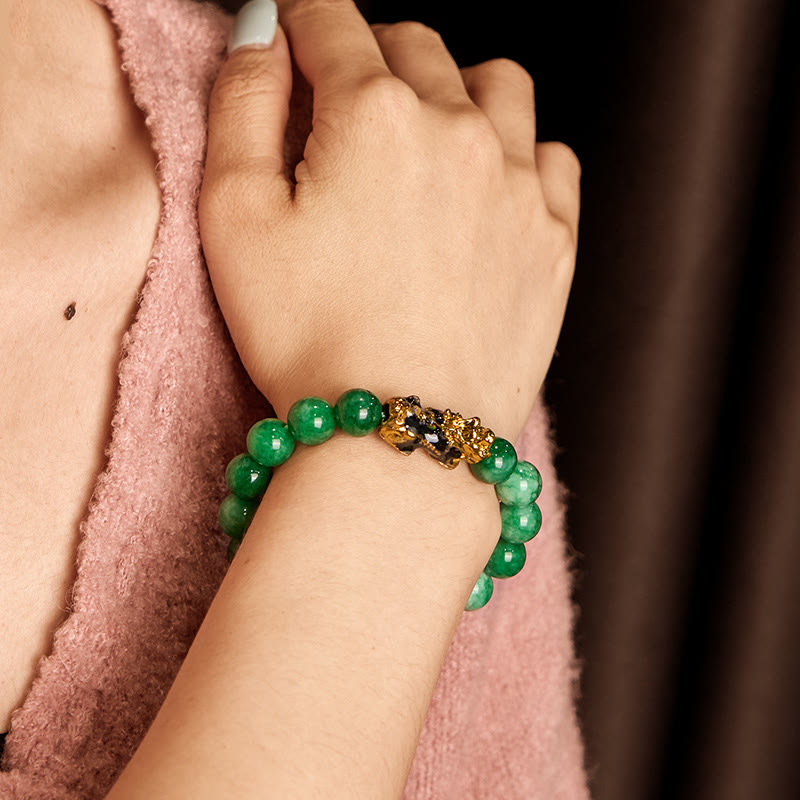 Buddha Stones FengShui PiXiu Jade Protection Bracelet - image 2