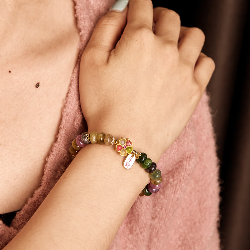 Buddha Stones Tourmaline Jade Safe And Well Love Bracelet - image 2