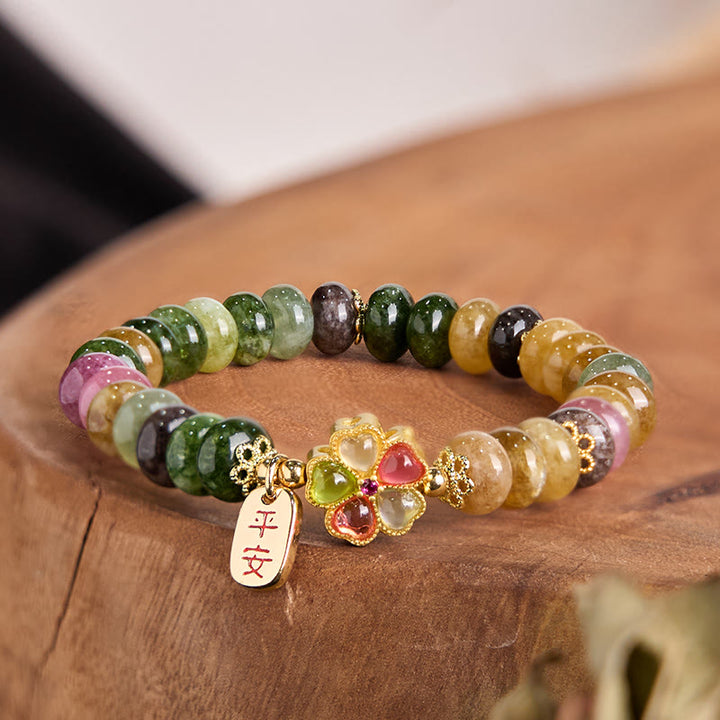 Buddha Stones Tourmaline Jade Safe And Well Love Bracelet - Tourmaline(Wrist Circumference: 14-16cm) - image 0