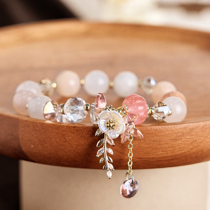 Buddha Stones Blue Crystal Amethyst Sun Stone Green Aventurine Healing Bracelet - image 1