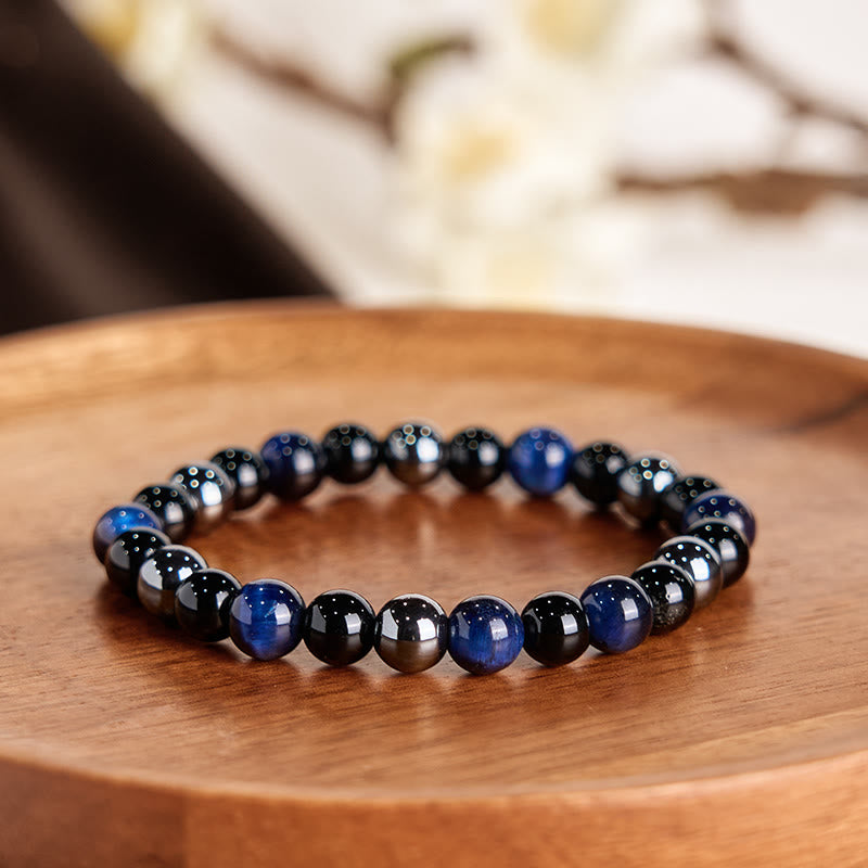 Buddha Stones Natural Tiger's Eye Obsidian Hematite Positive Powerful Bracelet - image 25