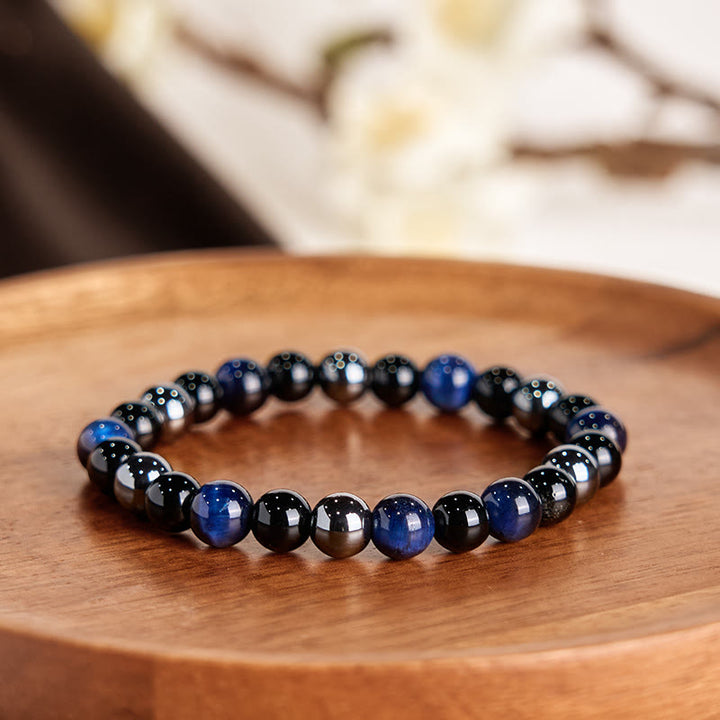 Buddha Stones Natural Tiger's Eye Obsidian Hematite Positive Powerful Bracelet - image 25