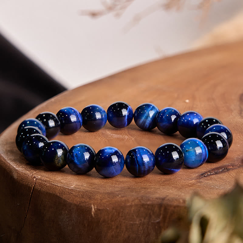 Buddha Stones Blue Tiger Eye Balance Bracelet - Blue Tiger Eye(Wrist Circumference: 14-16cm) - 12mm - image 0