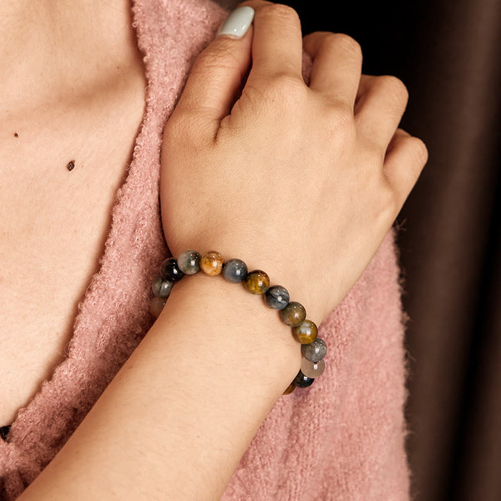 Buddha Stones Natural Eagle's Eye Stone Confidence Positive Bracelet - image 3