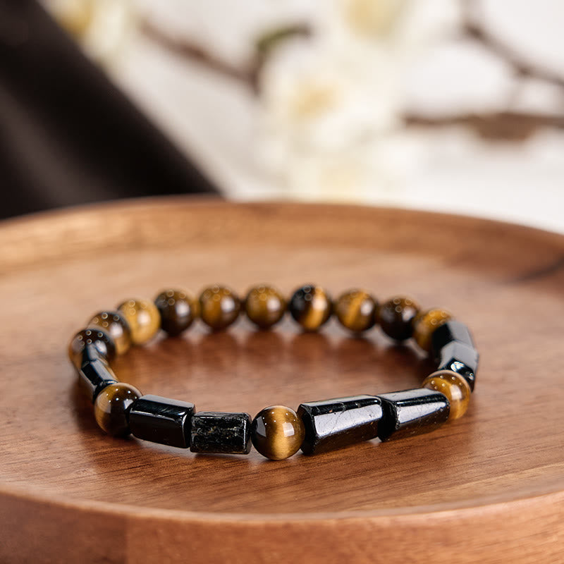 Buddha Stones Natural Black Tourmaline Tiger Eye Positive Bracelet - image 1