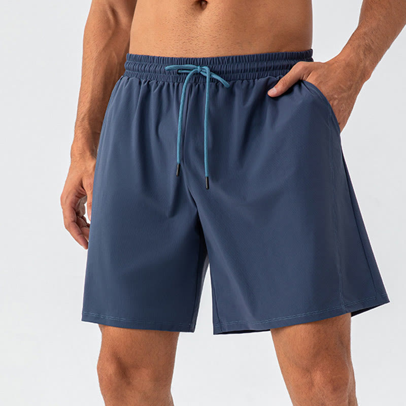 Buddha Stones Men's Casual Breathable Loose Nylon Quick Dry Sports Shorts With Pockets - SteelBlue - US/UK/AU44，EU54 (2XL) - image 10