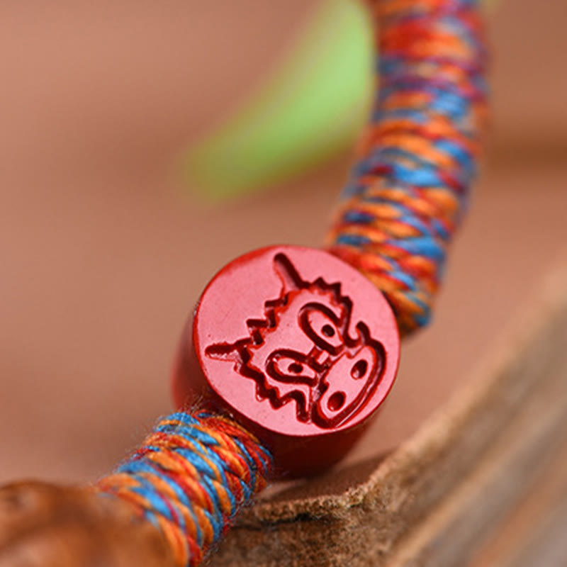 Buddha Stones Handmade Chinese Zodiac Red String Peach Pit Cinnabar Luck Bracelet - image 15