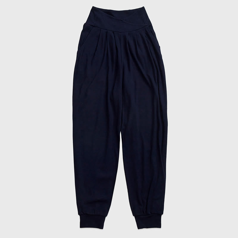 Buddha Stones Casual Plain Threaded Slit Hem Women's Spandex Pants With Pockets - MidnightBlue - US6，UK/AU10，EU38 (XL) - image 13