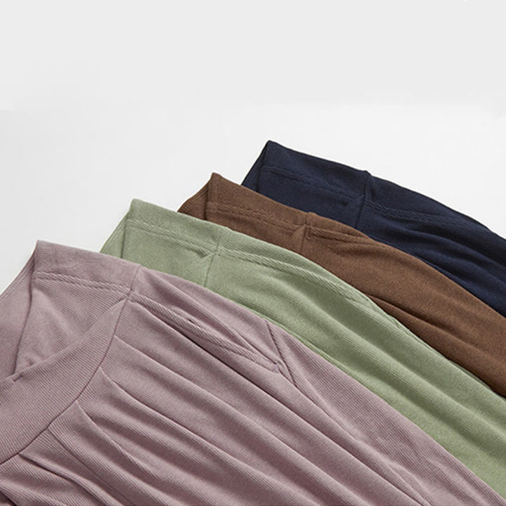 Buddha Stones Casual Plain Threaded Slit Hem Women's Spandex Pants With Pockets - image 14