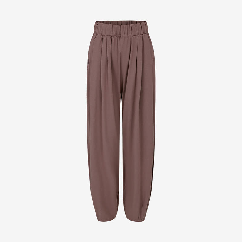 Buddha Stones Casual Plain Breathable Loose Women's Leica Harem Pants With Pockets - image 23