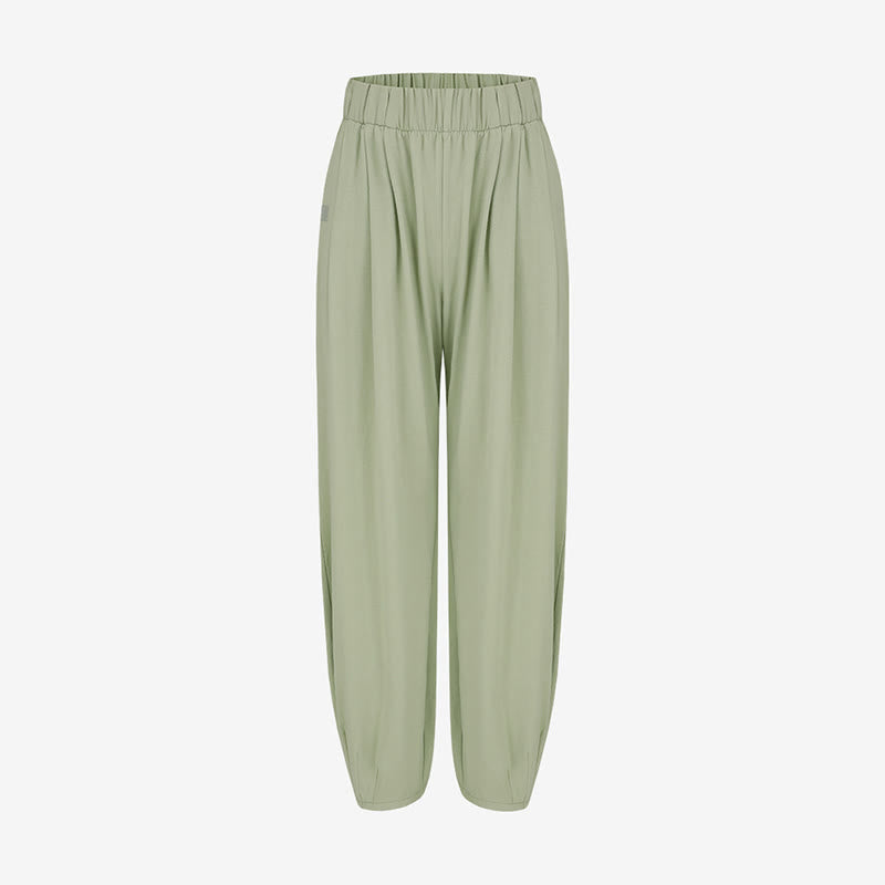 Buddha Stones Casual Plain Breathable Loose Women's Leica Harem Pants With Pockets - image 16