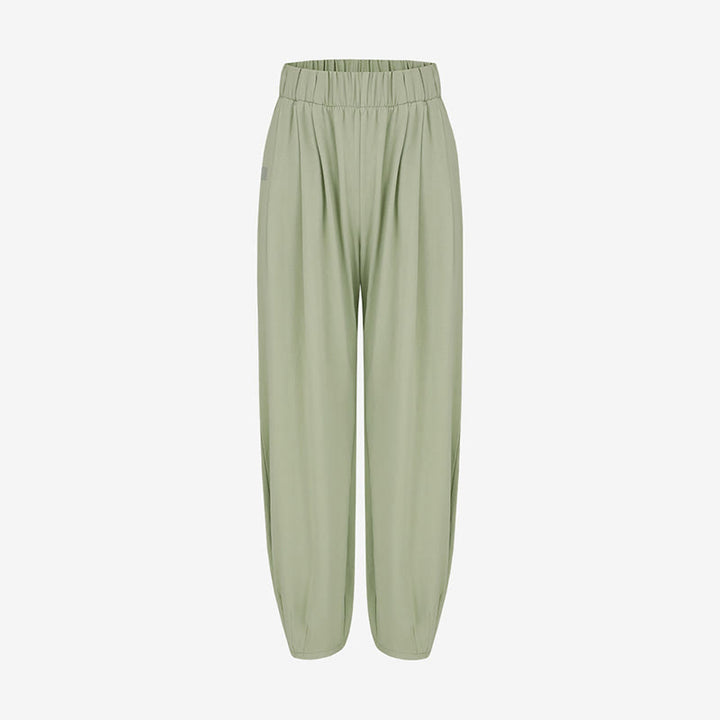 Buddha Stones Casual Plain Breathable Loose Women's Leica Harem Pants With Pockets - image 16