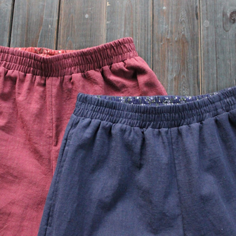 Buddha Stones Casual Plain Loose Women's Ramie Wide Leg Pants With Pockets - image 6