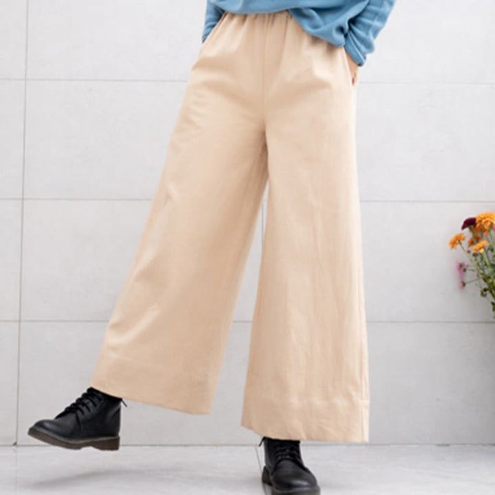 Buddha Stones Casual Plain Loose Women's Ramie Wide Leg Pants With Pockets - image 21