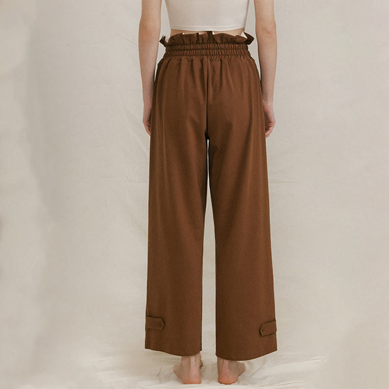 Buddha Stones Casual Buckle Loose Women's Spandex Pants With Pockets - image 1