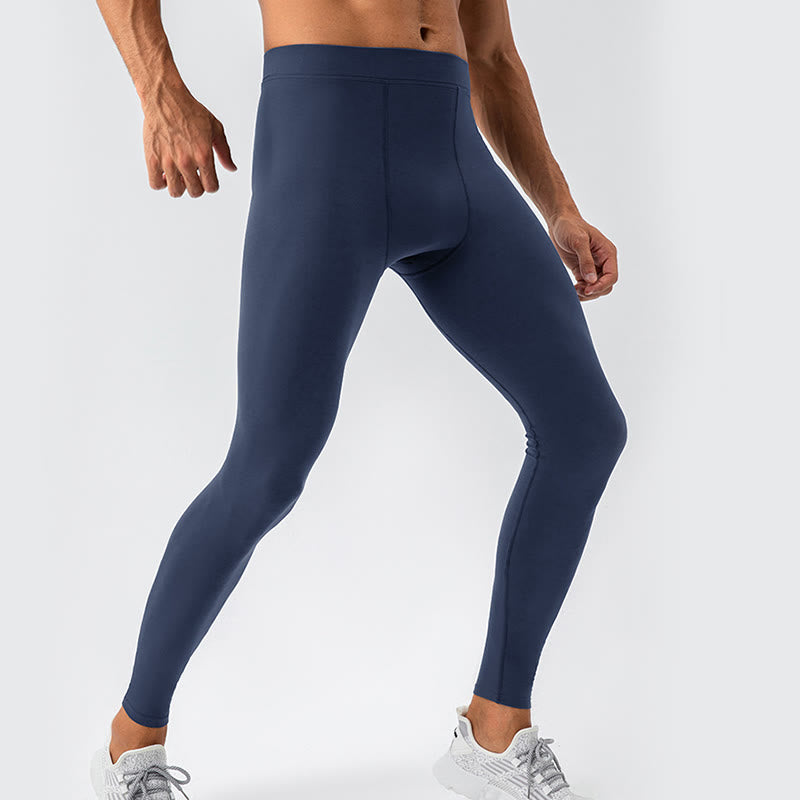 Buddha Stones Plain High Waist Elastic Breathable Sports Men's Leggings Pants - SteelBlue - US/UK/AU44，EU54 (2XL) - image 28