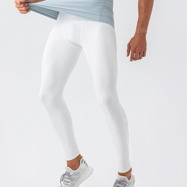 Buddha Stones Plain High Waist Elastic Breathable Sports Men's Leggings Pants - image 8