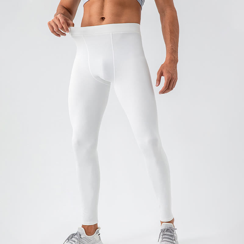 Buddha Stones Plain High Waist Elastic Breathable Sports Men's Leggings Pants - image 10