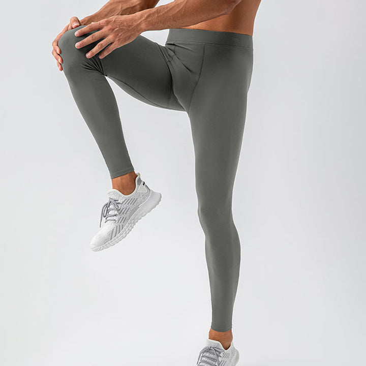 Buddha Stones Plain High Waist Elastic Breathable Sports Men's Leggings Pants - image 12