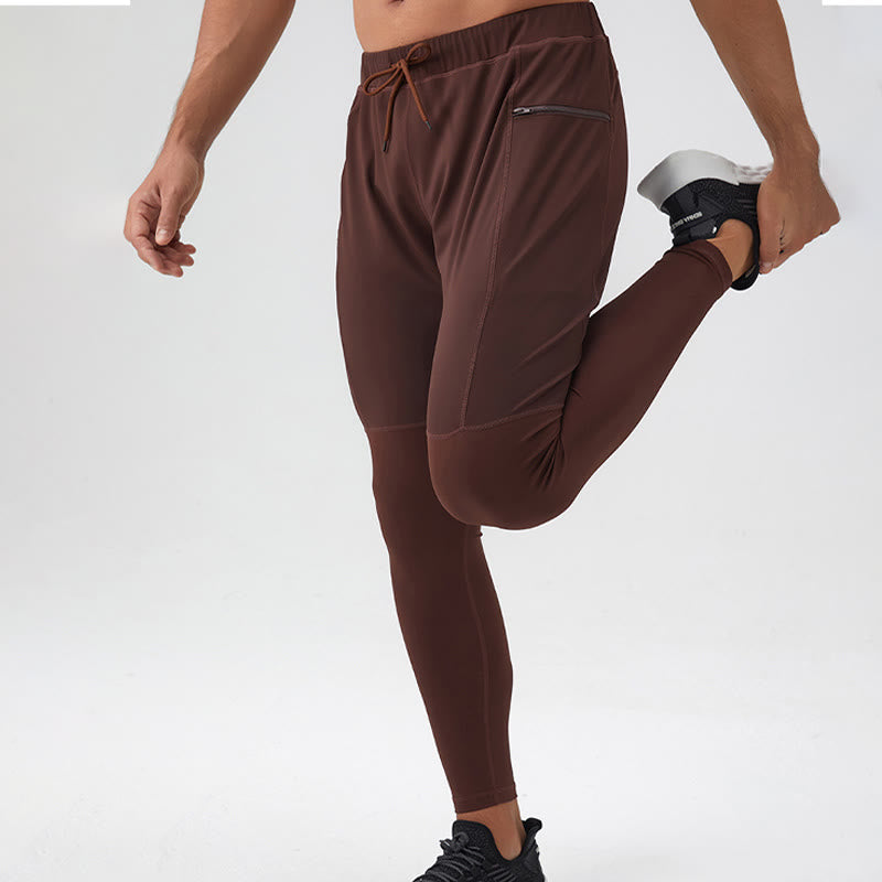 Buddha Stones High Waist Quick Dry Breathable Fitness Men's Leggings Pants With Zipper Pocket - image 15