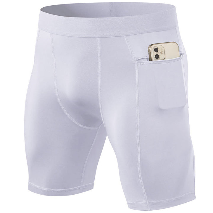 Buddha Stones Men's Tight Stretch High Elasticity Quick Dry Sports Shorts With Zipper Pockets - White - US/UK/AU44，EU54 (2XL) - image 16