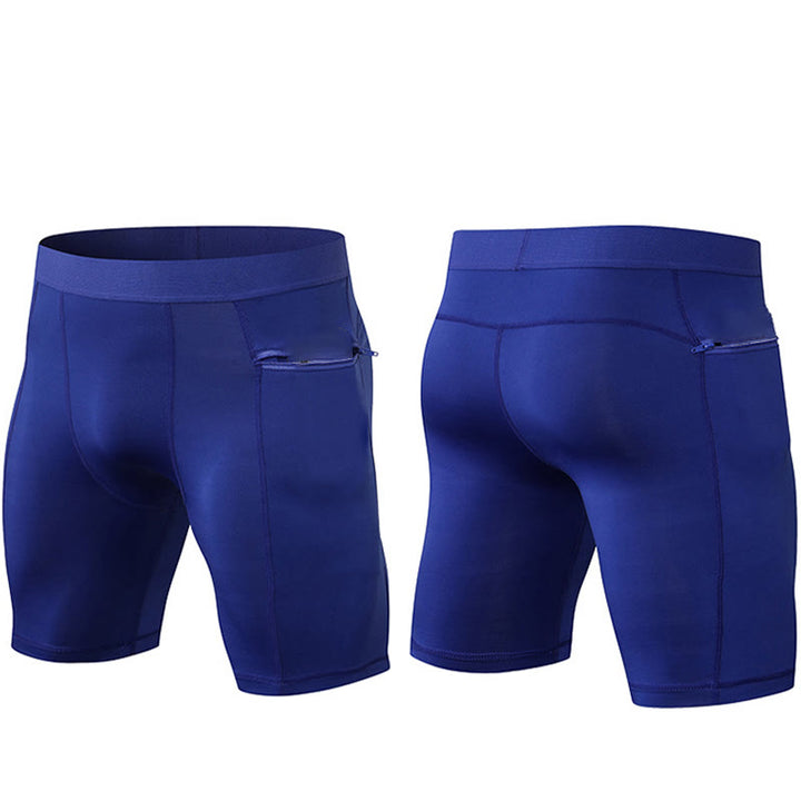 Buddha Stones Men's Tight Stretch High Elasticity Quick Dry Sports Shorts With Zipper Pockets - image 29