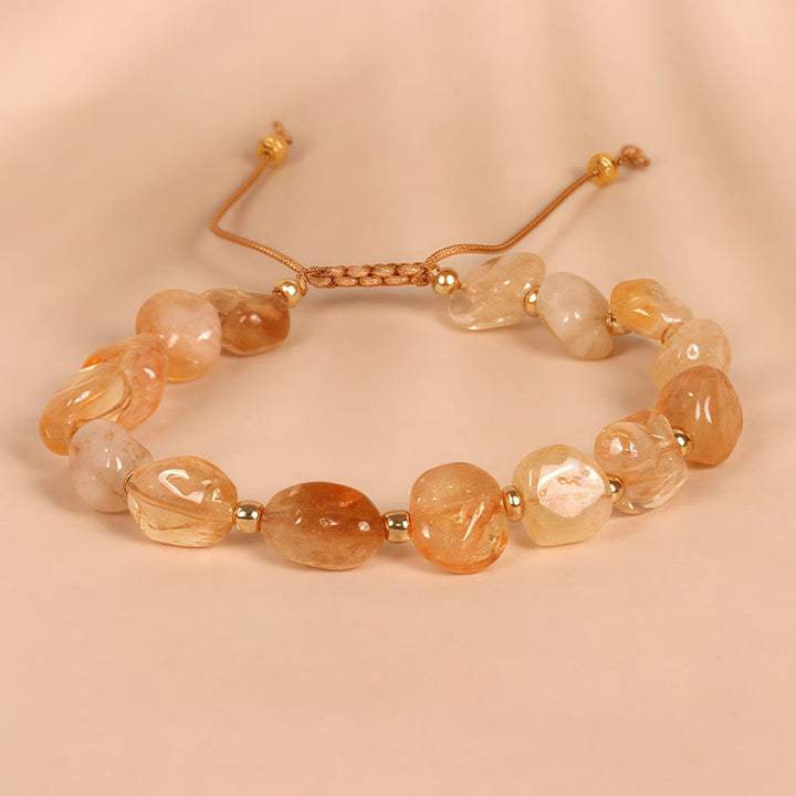 Buddha Stones Irregular Shape Citrine Braid String Happiness Bracelet - image 2