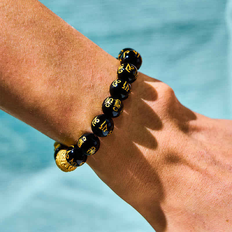 Buddha Stones FengShui PiXiu Obsidian Wealth Bracelet - image 2