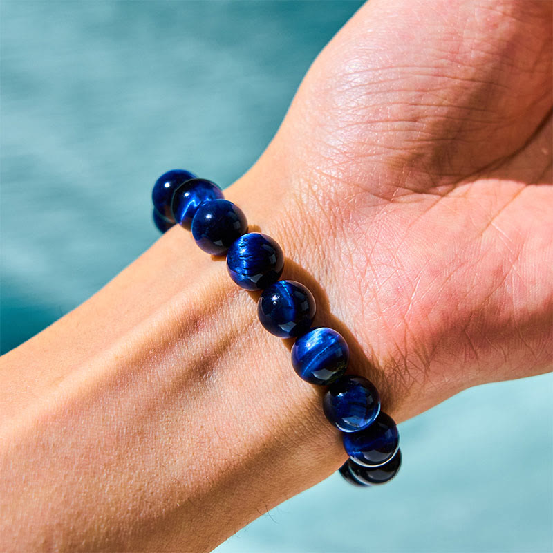Buddha Stones Blue Tiger Eye Protection Bracelet - image 2