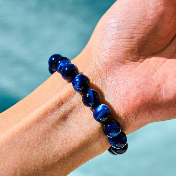 Buddha Stones Blue Tiger Eye Protection Bracelet - image 2