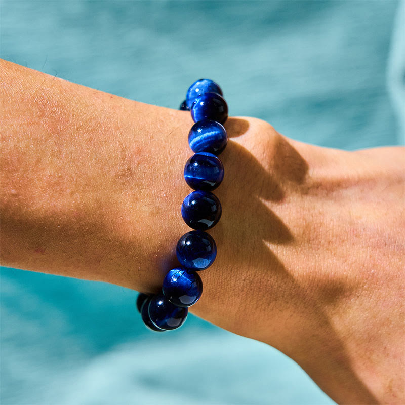 Buddha Stones Blue Tiger Eye Protection Bracelet - image 4