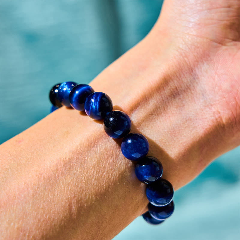 Buddha Stones Blue Tiger Eye Protection Bracelet - image 1