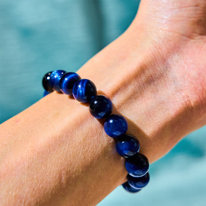 Buddha Stones Blue Tiger Eye Protection Bracelet - image 1