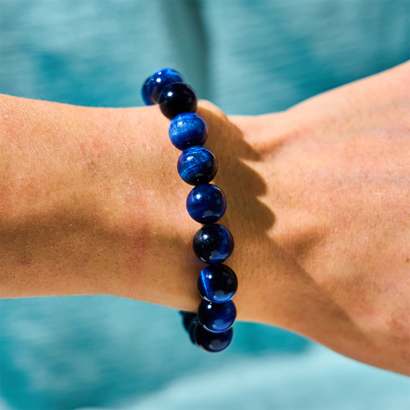Buddha Stones Blue Tiger Eye Protection Bracelet - image 3