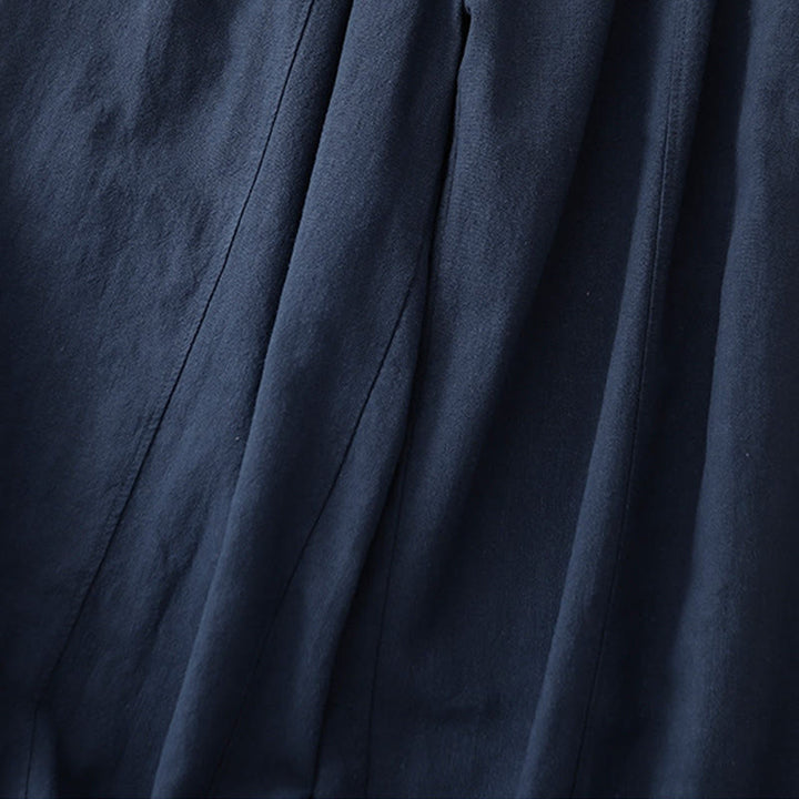 Buddha Stones Casual Plain 7-8 Length Women's Cotton Linen Harem Pants With Pockets - image 21