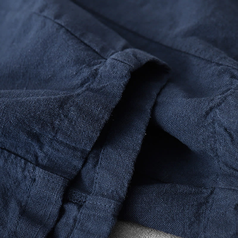 Buddha Stones Casual Plain 7-8 Length Women's Cotton Linen Harem Pants With Pockets - image 19