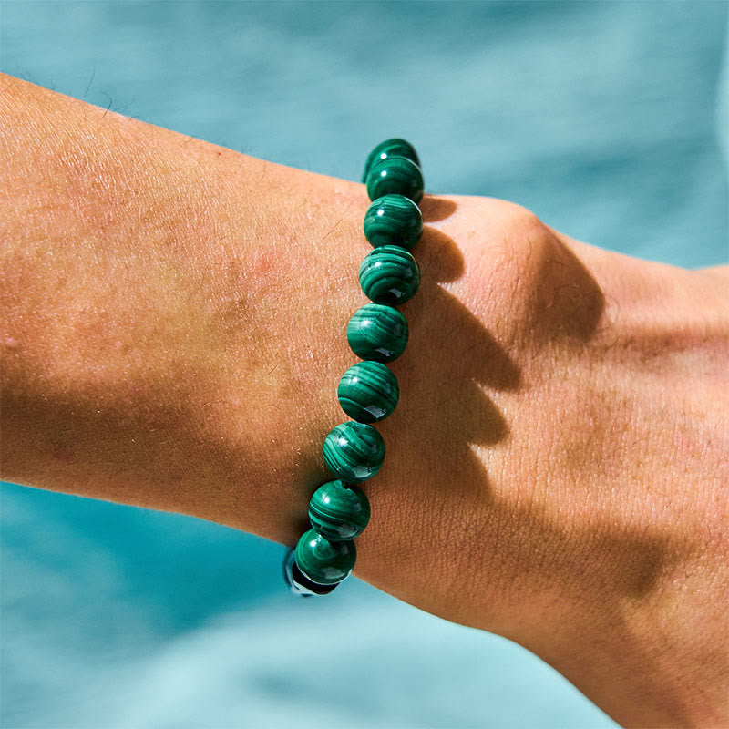 Buddha Stones Malachite Black Tourmaline Purity Bracelet - image 2